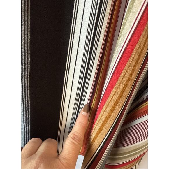 Bloomchic Plus Size Women's 22/24 Retro Stripe V Neck Peplum Asymmetric Tunic - Picture 5 of 11